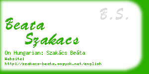 beata szakacs business card